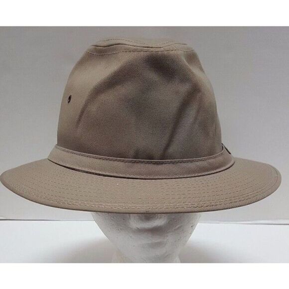 Adam Fedora Trilby Hat Beige Size Large Band Vents Light Weight Made USA - Picture 2 of 8